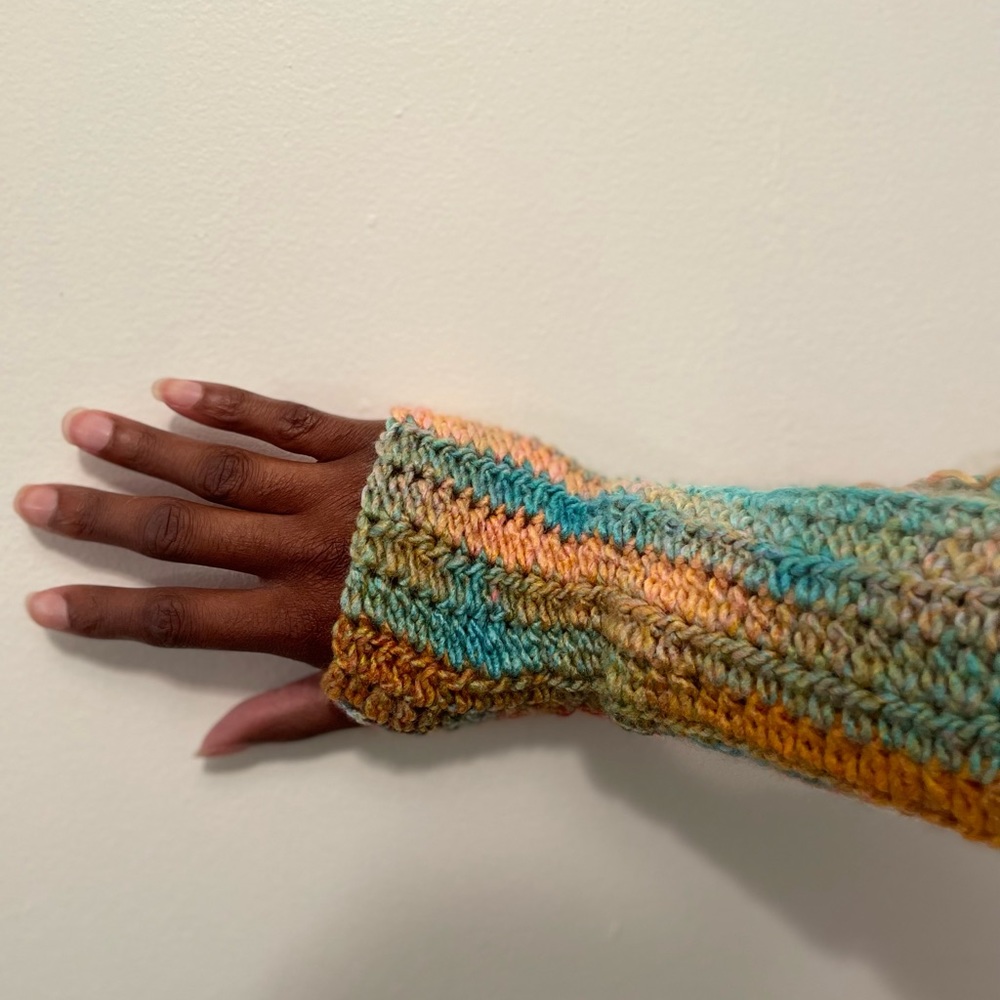 NEW Kids Wool Handmade Fingerless Gloves (Multicolored)